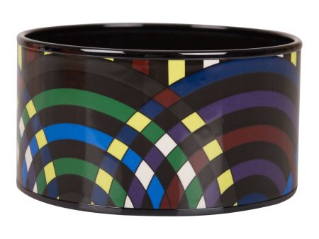 Hermes  Multicolor Circles  Extra Wide Printed Enamel Bracelet PM (65) ( ) on Sale