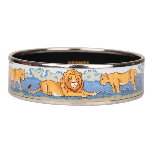 Hermes  Safari  Wide Printed Enamel Bracelet GM (70) (  - Excellent) Fashion