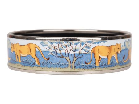 Hermes  Safari  Wide Printed Enamel Bracelet GM (70) (  - Excellent) Fashion