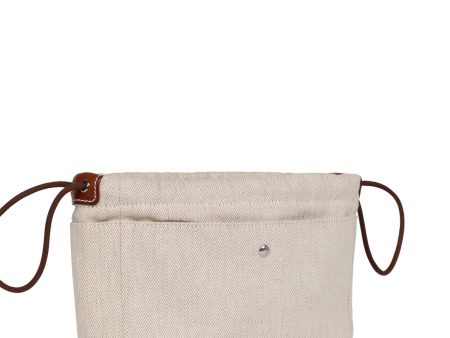 Hermes Fourbi 25 Pouch Naturel and Fauve Canvas and Barenia Calfskin Palladium Hardware Online Hot Sale