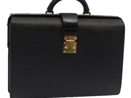 LOUIS VUITTON Epi Serviette Fermoir Business Bag Black M54352  th5227 For Cheap