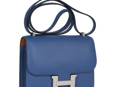 Hermes Constance 18 Bleu Brighton Verso Evercolor Palladium Hardware Online Hot Sale