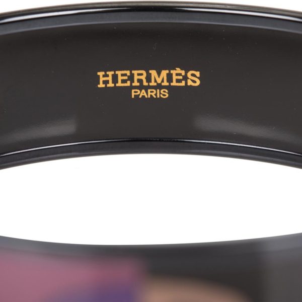 Hermes  Optique Chain d Ancre  Wide Printed Enamel Bracelet PM (65) For Sale