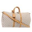 LOUIS VUITTON Damier Azur Keepall Bandouliere 55 Boston Bag N41429 Auth 87614A on Sale