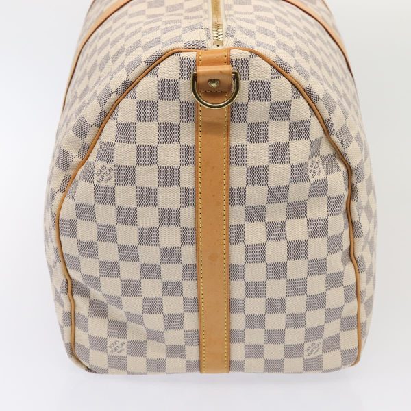 LOUIS VUITTON Damier Azur Keepall Bandouliere 55 Boston Bag N41429 Auth 87614A on Sale