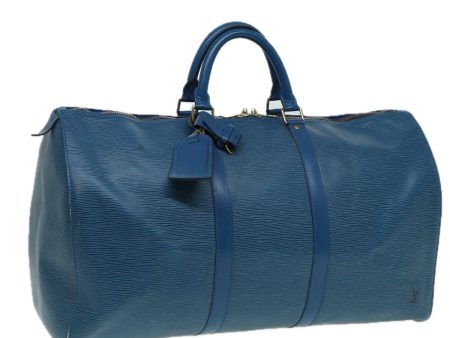 LOUIS VUITTON Epi Keepall 50 Boston Bag Blue M42965  82637 For Discount