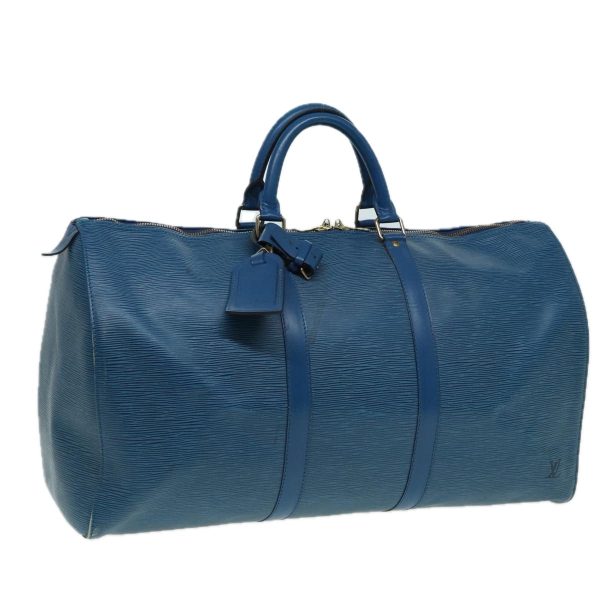 LOUIS VUITTON Epi Keepall 50 Boston Bag Blue M42965  82637 For Discount