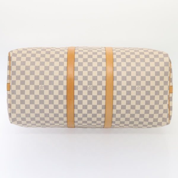 LOUIS VUITTON Damier Azur Keepall Bandouliere 55 Boston Bag N41429 Auth 87614A on Sale