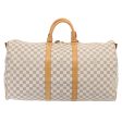 LOUIS VUITTON Damier Azur Keepall Bandouliere 55 Boston Bag N41429 Auth 87614A on Sale