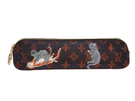 LOUIS VUITTON Catgram Trousse Elizabeth Pen Case Brown GI0357  85318A Discount