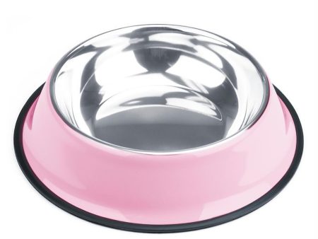 40oz. Pink Stainless Steel Dog Bowl For Discount