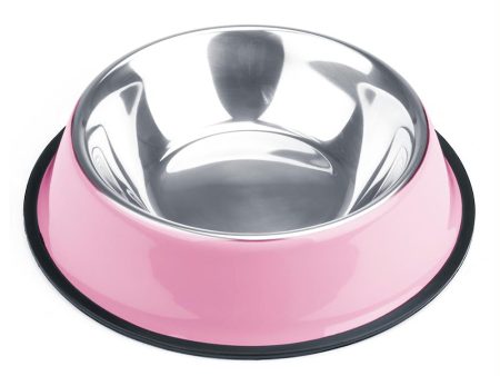 24oz. Pink Stainless Steel Dog Bowl Hot on Sale