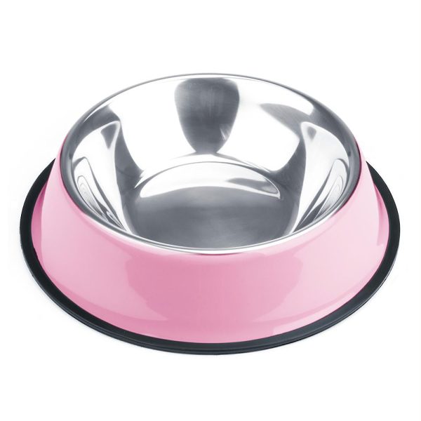 24oz. Pink Stainless Steel Dog Bowl Hot on Sale