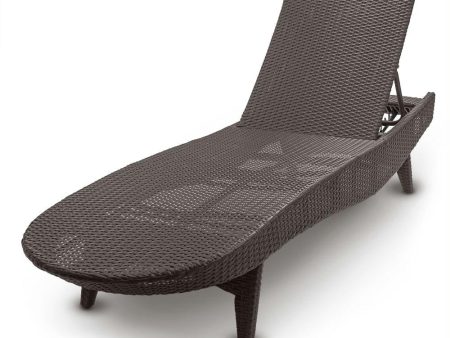 Resin Wicker Chaise Lounge, Mocha Brown For Sale