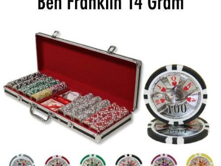 500 Ct - Custom - Ben Franklin 14 G - Black Aluminum Online Hot Sale