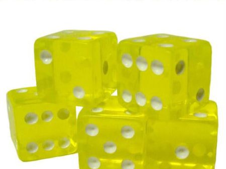 25 Yellow Dice - 16 mm Online Sale