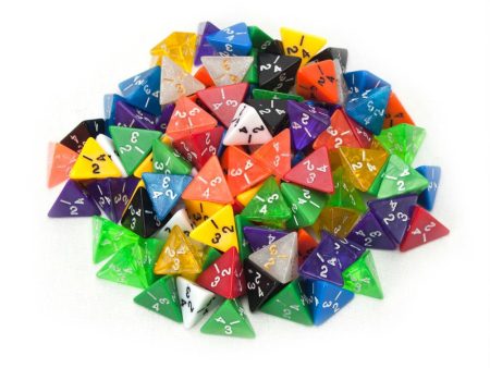 100+ Pack of Random D4 Polyhedral Dice in Multiple Colors Online Hot Sale