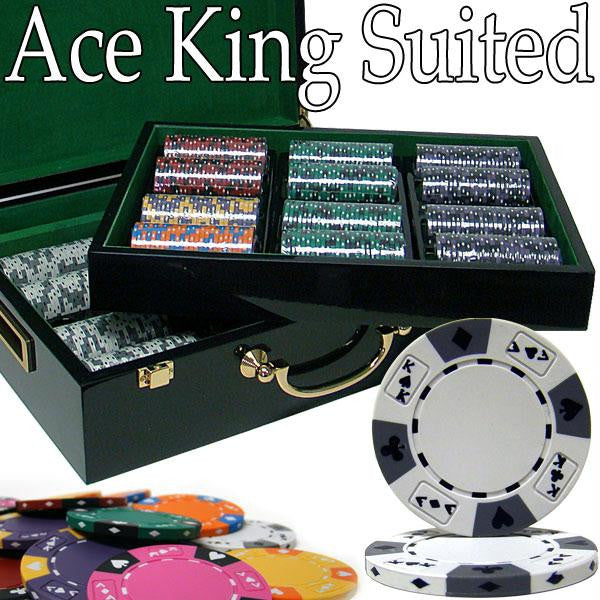 Custom - 500 Ct Ace King Suited Chip Set Hi Gloss Case Sale